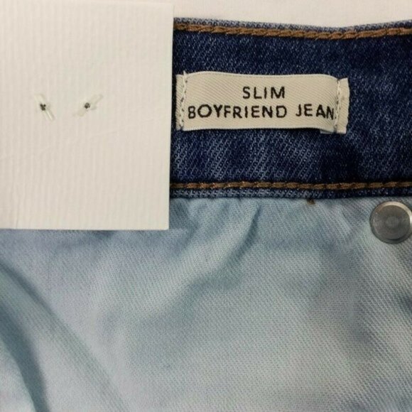 J. Crew Medium Wash Slim Boyfriend Distressed Stretch Denim Jeans Womens 48 NWT - Picture 14 of 16